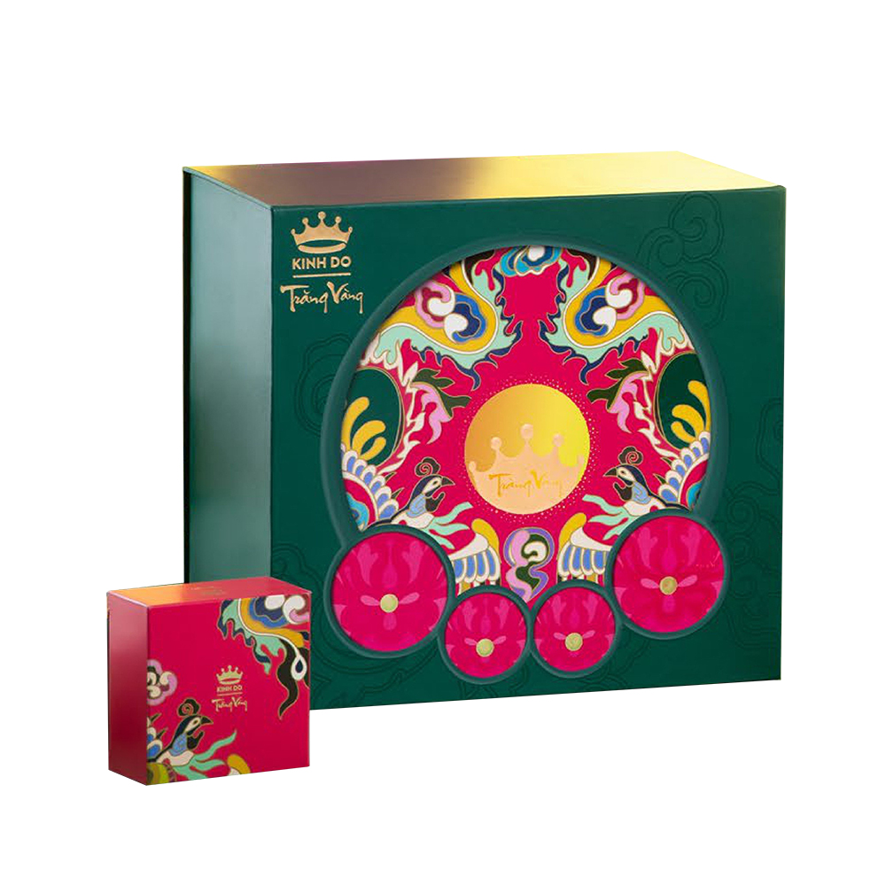 rigid box kinh do mooncake 14 green