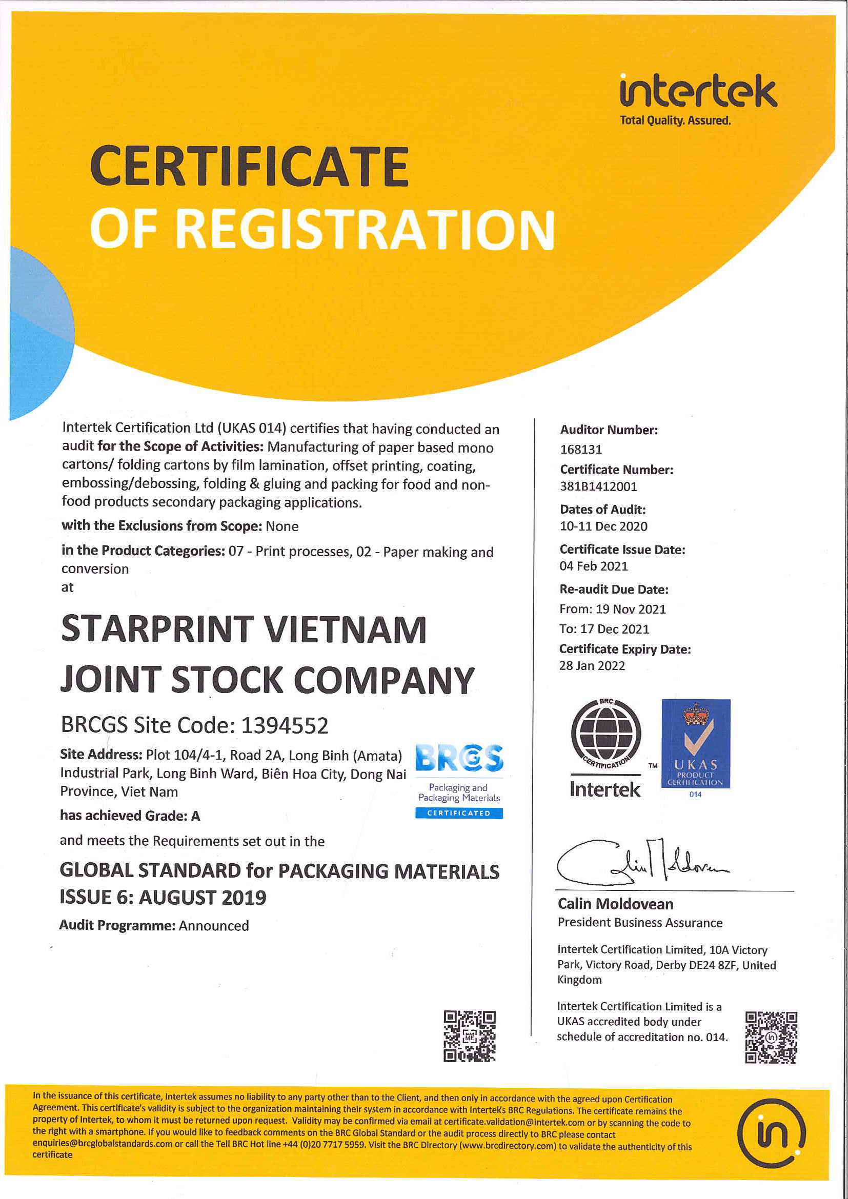 BRC of Starprint