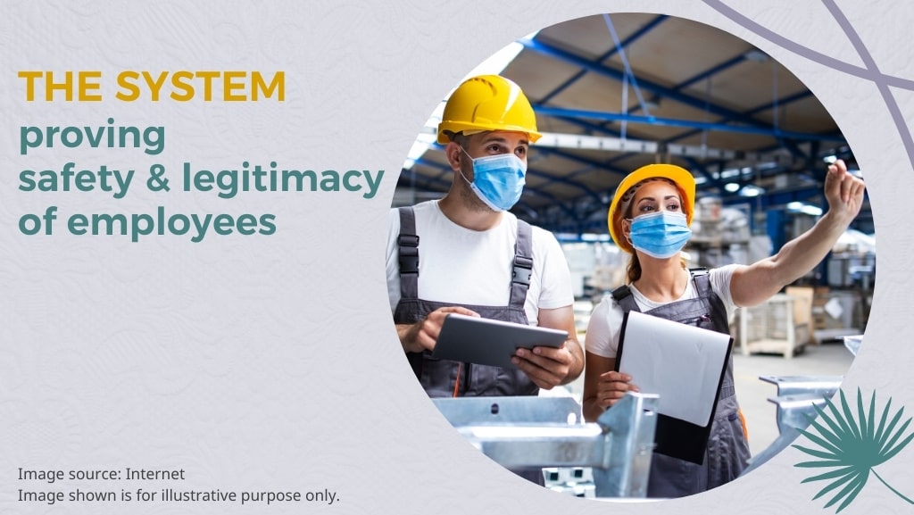 system proving employees safety legitimacy 