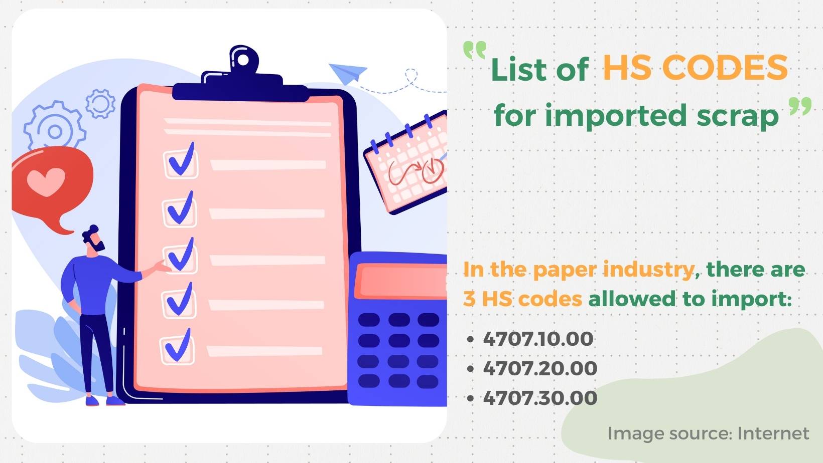 HS codes for imported scrap in paper industry